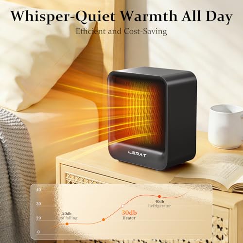 Portable Mini Space Heater 500W Electric Desk Heater with Safety Protection