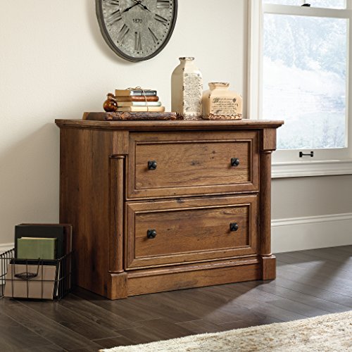 2-Drawer Lateral File Cabinet for Home Office, Vintage Oak Finish