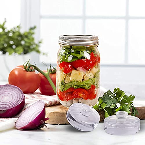 Glass Fermentation Weights 4-Pack with Easy Grip Handle for Wide Mouth Mason Jars