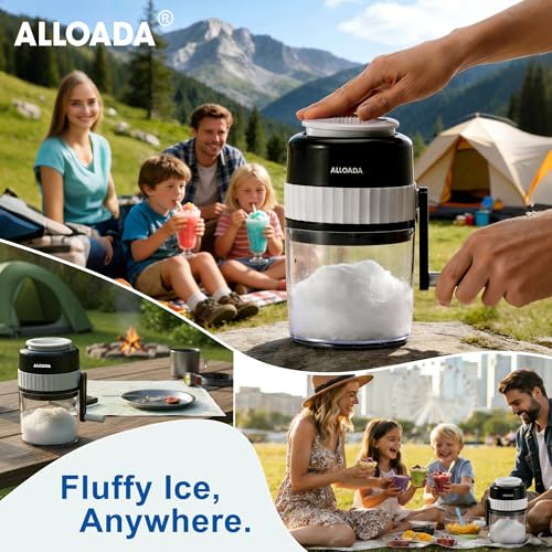 Manual Snow Cone Machine - Fluffy Shaved Ice Maker with Stainless Steel Blades