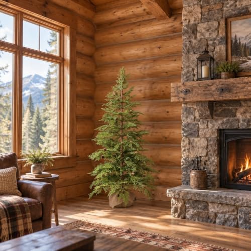 2ft Green Cedar Pine Artificial Christmas Tree, Unlit, Faux Tabletop Decor