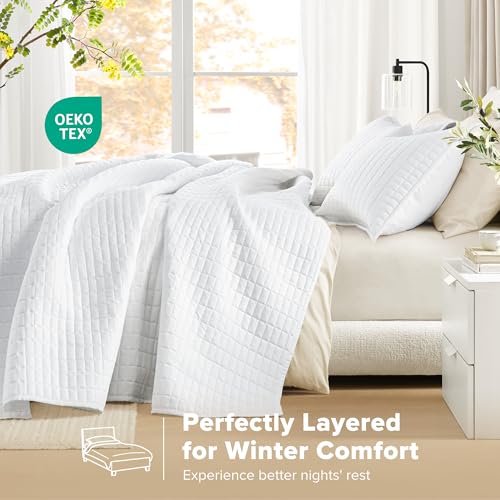 Comfort Spaces Oversized Queen Quilt Set - 3-Piece Lightweight Bedspread