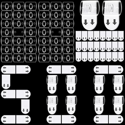 Jetec 500 pcs Clear Light Clips with Adhesive Strips for String Lights Outdoor