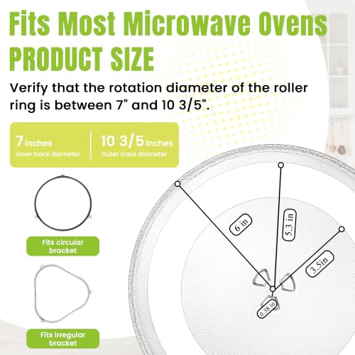 12-Inch Microwave Glass Turntable Plate Replacement for 1.5 & 1.7 cu.ft Units