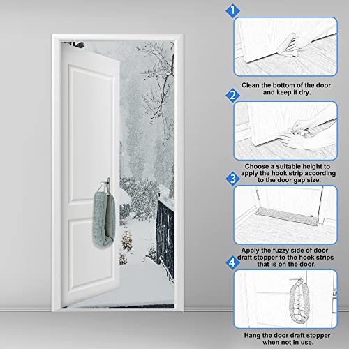 Weighted Door Draft Stopper - 30 Inch Triangular Under Door Gap Filler, Gray