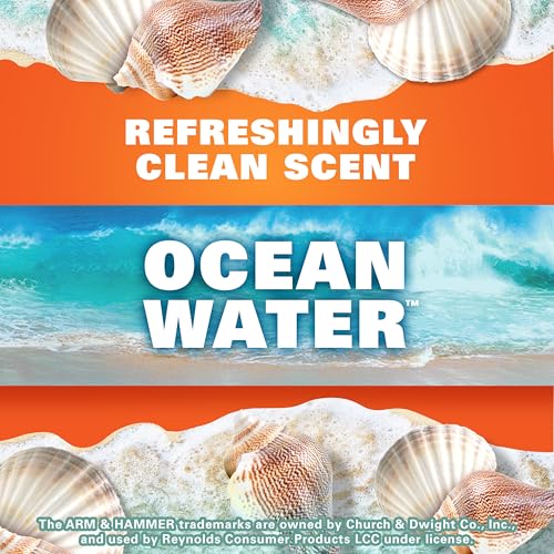 Hefty 8 Gallon Medium Drawstring Trash Bags, Ocean Water Scent (26 Count)