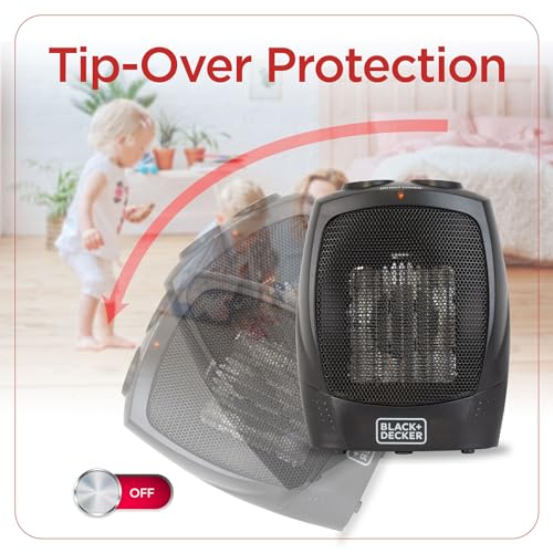 BLACK+DECKER Personal Ceramic Space Heater 1500W Black