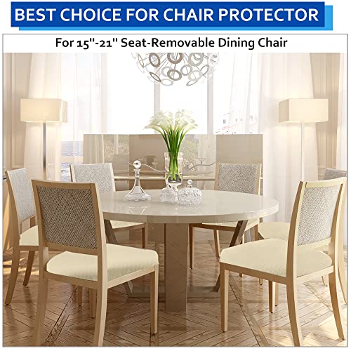 Stretch Washable Dining Chair Seat Covers Set of 6 - Beige