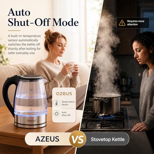 1.8L Electric Stainless Steel Kettle with Auto Shut-Off and Swivel Base
