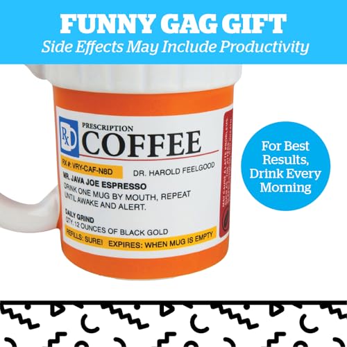 BigMouth Inc. Prescription Coffee Mug 12oz - Funny Pharmacy Gift for Doctors