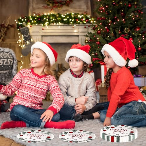 Christmas Paper Plates 50 Pcs 7-Inch Disposable Dinnerware for Holiday Parties