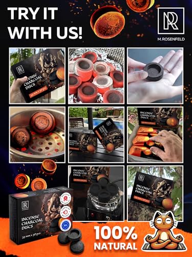 Quick Light Charcoal Discs for Incense Burning - 33mm Tablets (30 Pack)