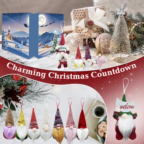 Gnomes Christmas Advent Calendar 2025 with 24 Festive Figurines - Style B