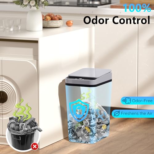 Automatic Motion Sensor Trash Can 2.6 Gallon Slim Touchless Waste Bin