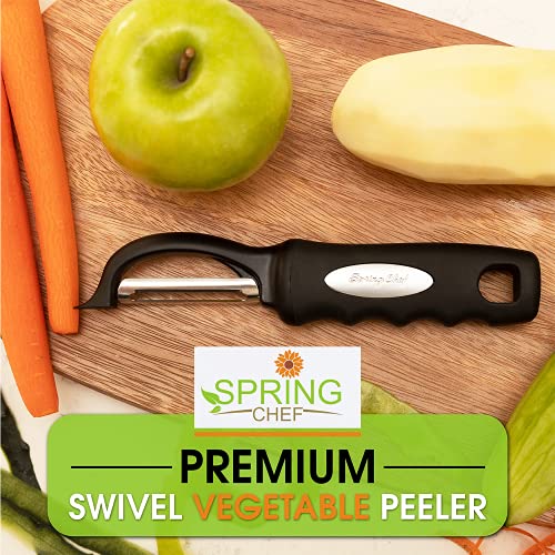 Swivel Vegetable Peeler with Soft Grip Handle & Stainless Steel Blades