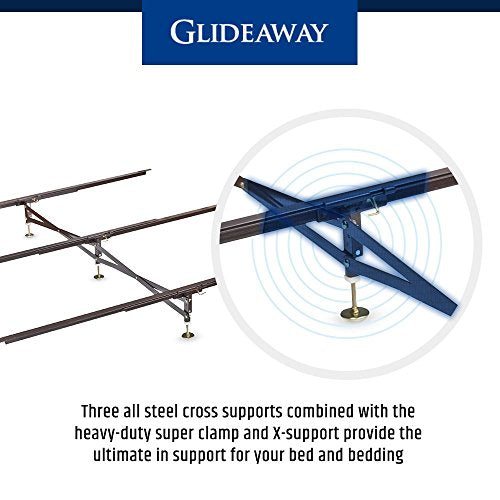 Heavy-Duty Steel Bed Frame Center Support System with Adjustable Legs