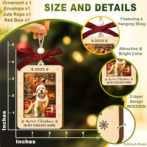 Couple Fox Frame Pet Dog Ornament for Christmas Tree - First Dog Christmas Keepsake 2026