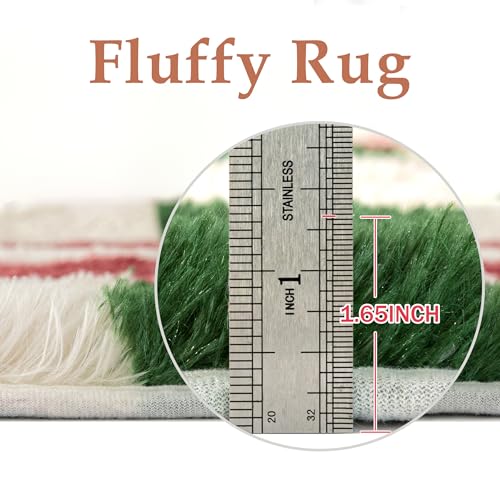 PureCozy Christmas Area Rug 9x12 Plush Shag Carpet for Living Room
