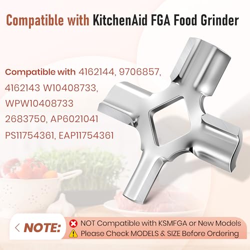 2-Pack Stainless Steel Meat Grinder Blades for Food Grinder Attachments