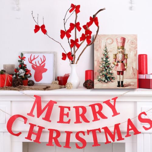 BIQRP Pink Nutcracker Christmas Tree Canvas Wall Art - Nutcracker3
