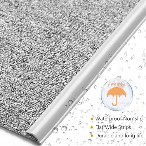 10ft Carpet Transition Strip - Gray Waterproof Self-Adhesive Edge Trim for Rugs & Floor Edges