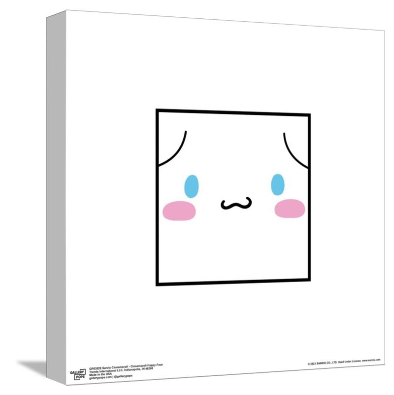 Trends International Gallery Pops Sanrio Cinnamoroll - Cinnamoroll Happy Face Canvas Wall Art Wall Poster, 12.00" x 12.00", Stretched Canvas