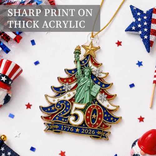 250th Anniversary USA Patriotic Christmas Ornament - Durable Acrylic Keepsake