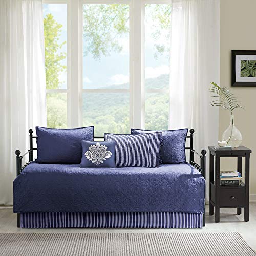 Classic Cottage Reversible Daybed Cover Set - 6-Piece Bedding, Navy