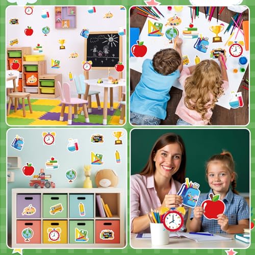 60-Piece Back to School Bulletin Board Cutouts with 150 Glue Points