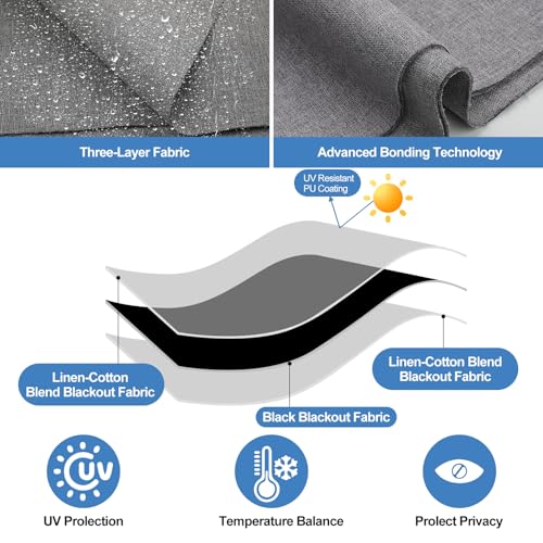 Magnetic Blackout Curtains, Portable Cotton Window Shades 118x59 in