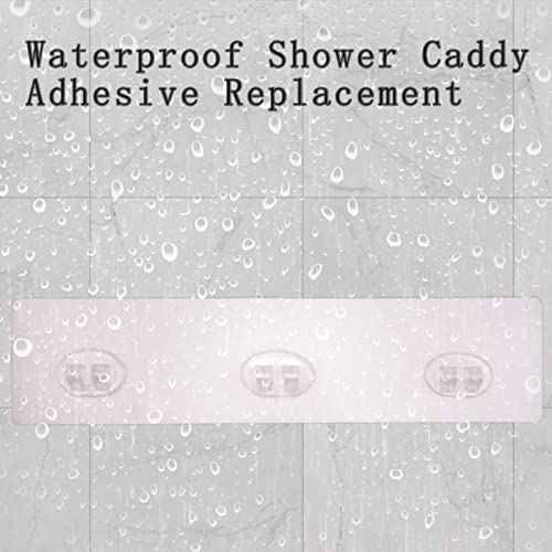 2 Pack Shower Caddy Adhesive Replacement Pads Transparent No Drill