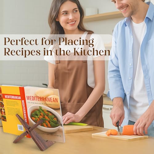 2-Pack Wooden Plate Stand for Display, Rustic Tabletop Easel for Pictures