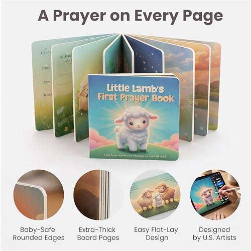 5-Piece Baby Baptism Gift Set with Praying Lamb Plush & Blanket
