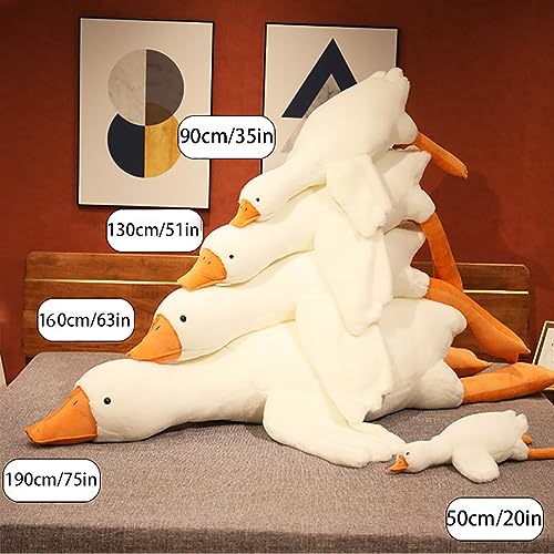 Giant White Goose Plush Pillow, 63-Inch Soft Stuffed Animal Body Pillow