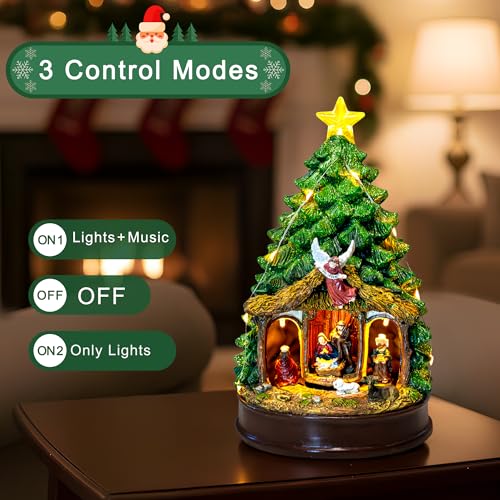 Lighted Animated Nativity Scene - Musical LED Christmas Tabletop Figurine