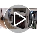59-Inch LED TV Stand with 3-Side Glass Electric Fireplace