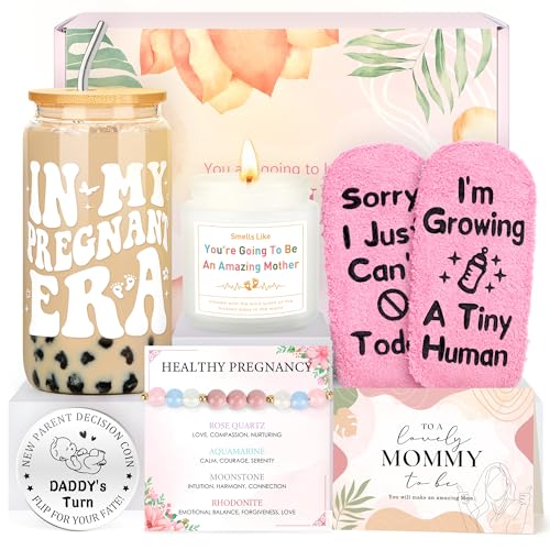 Pregnancy Gift Basket for First Time Mom - 7-Piece Expecting Mother Care Set