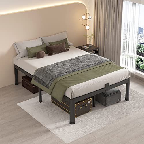 Full Size Metal Platform Bed Frame - 14 Inch Heavy Duty Steel Slats