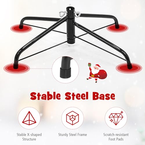 6ft Slim Pencil Artificial Christmas Tree with Metal Stand, Unlit Green