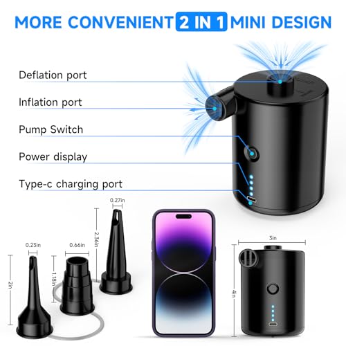 Portable Rechargeable Electric Air Pump for Air Mattress & Inflatables