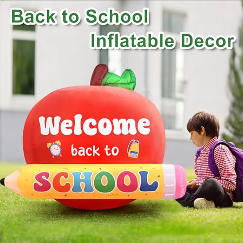 4.9ft Welcome Back to School Outdoor Inflatable Decor with LED Lights