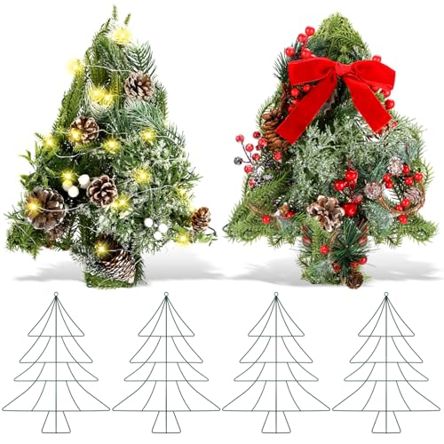 Christmas Tree-Shaped Wreath Frame - 6 Pack, 13 Inch Metal Wire DIY Holiday Decor