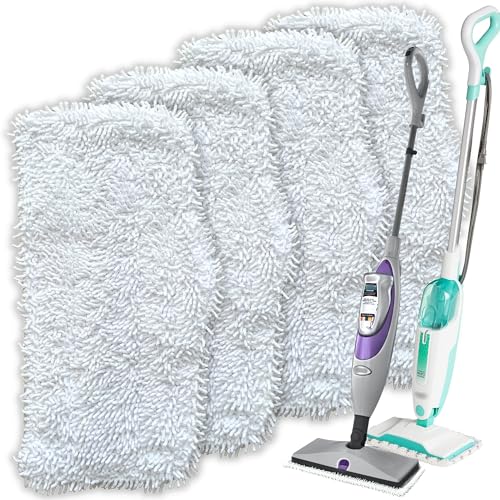 Microfiber Steam Mop Replacement Pads for Rectangle Steam Mops, 4 Pack