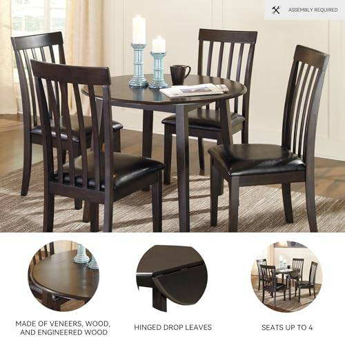 Small Round Drop Leaf Dining Table, 36-Inch Compact Kitchen Table