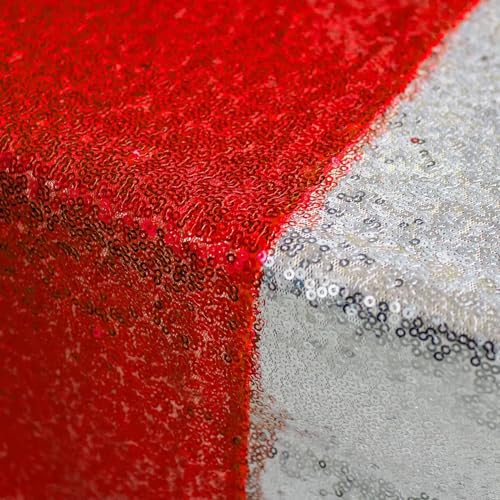JYFLZQ Red Sequin Table Runner 12x72 inches - 5 Pack
