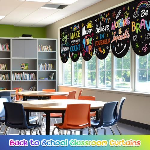 6-Piece Colorful Velvet Classroom Curtains 36x24 Inch Window Drapes
