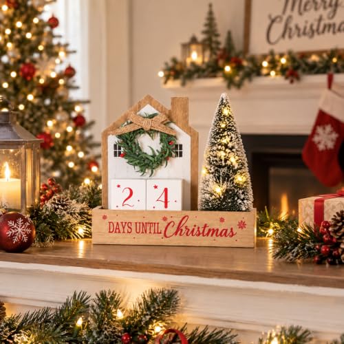 HOMirable Christmas Countdown Light Up Decor - 99 Days Festive Tabletop Display