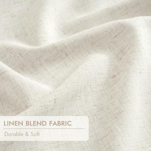 100% Blackout Linen Curtains - Pinch Pleat Design, 40x84 Inches, 2 Panels