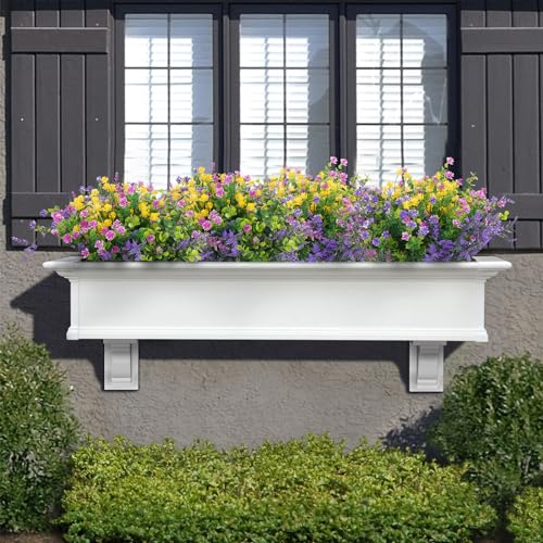 12 Pcs Artificial Outdoor Flowers - UV Resistant Faux Plants for Home Decor