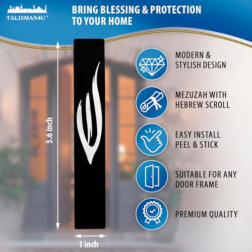 Waterproof Mezuzah Case with Shin and Scroll - 5.6 Inch Protective Door Holder